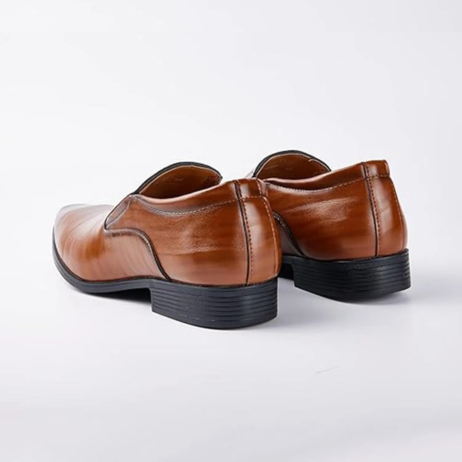 Mens Retro Leather Shoes Low Heel Business Formal Shoes Supple Drssy Shoe for Men Comfortable Waterproof Daily Work Footwear for Men with Durbale Non Slip Sole Suit for Long Walking