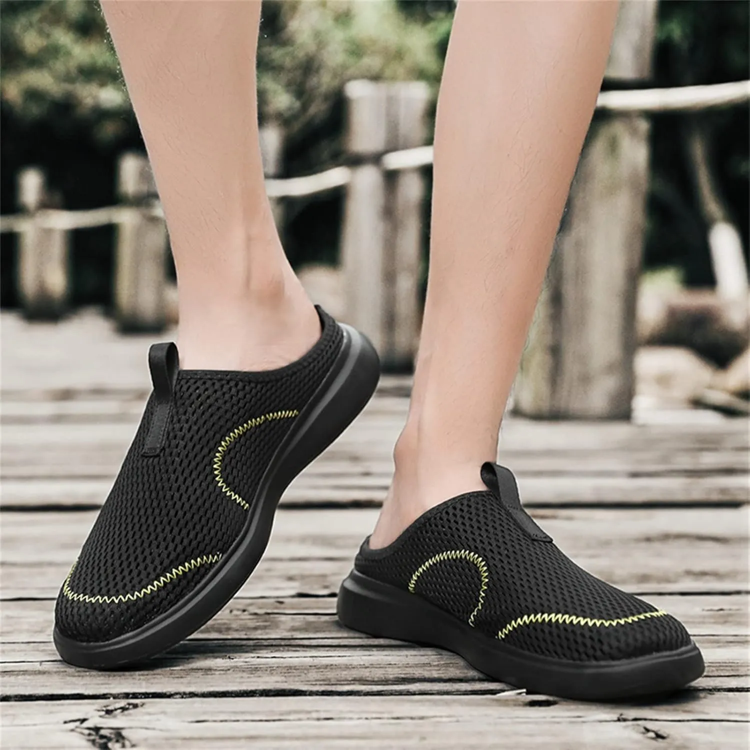 Mens Running Shoes Slip-on Walking Tennis Sneakers Lightweight Breathable Casual Soft Sole Mesh Workout Sports Shoes