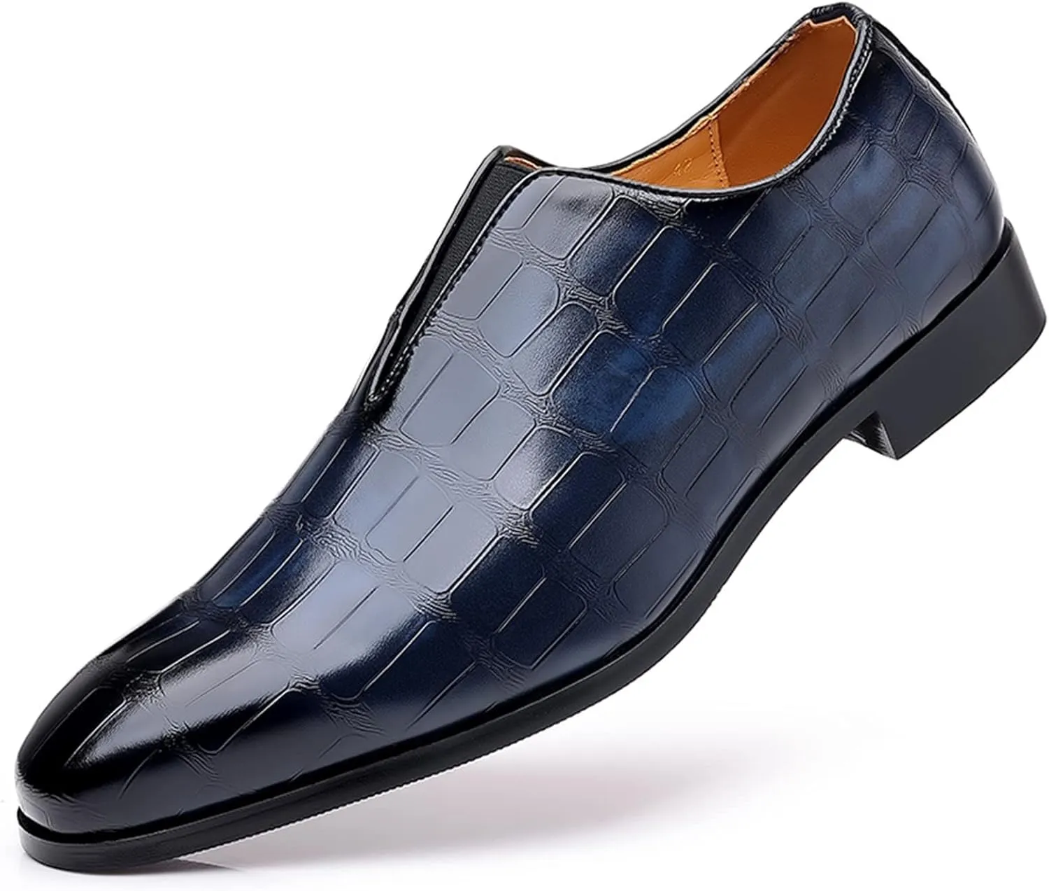 Men's Slip on Business Dress Shoes Arch Support Walking Leather Shoes with Low Heel Men Retro Leatehr Formal Shoe Low Top Black Boots Slip on Oxfords Comfortable Daily Office Footwear