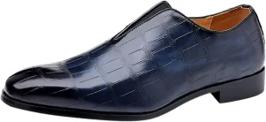 Men's Slip on Business Dress Shoes Arch Support Walking Leather Shoes with Low Heel Men Retro Leatehr Formal Shoe Low Top Black Boots Slip on Oxfords Comfortable Daily Office Footwear