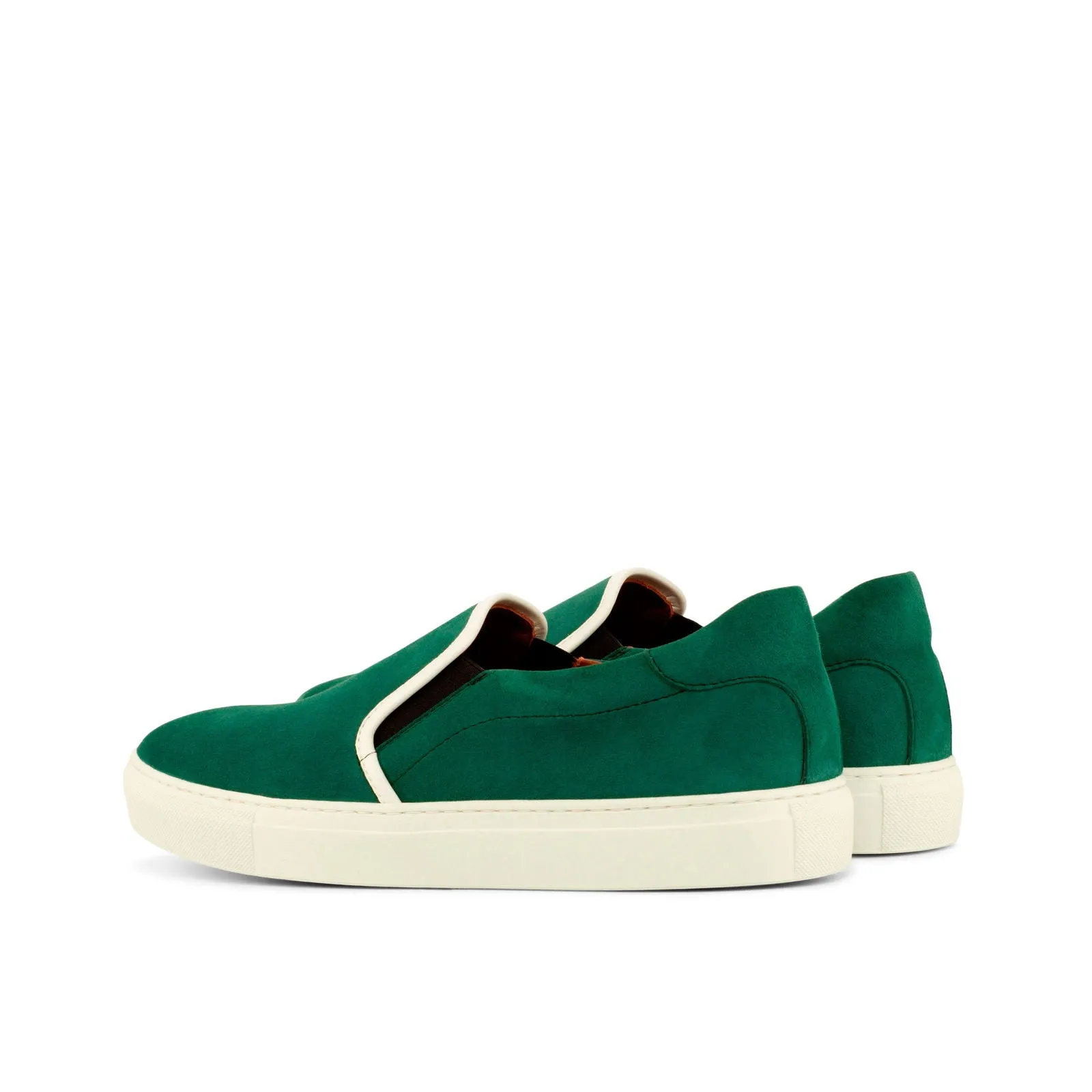 Men's Slip On Leather Shoes Wide Plus Size Green 4147