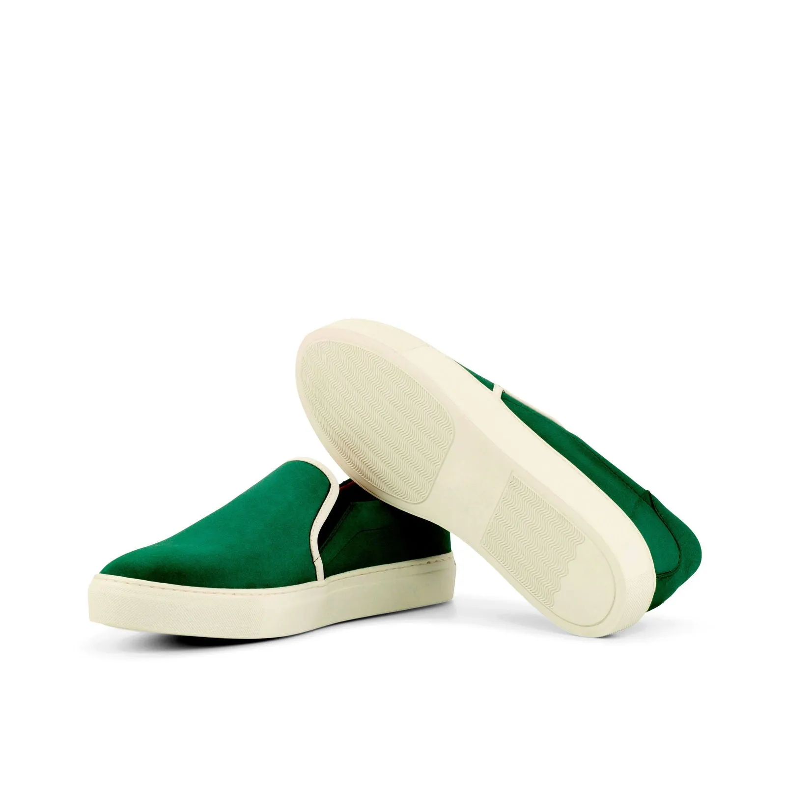 Men's Slip On Leather Shoes Wide Plus Size Green 4147