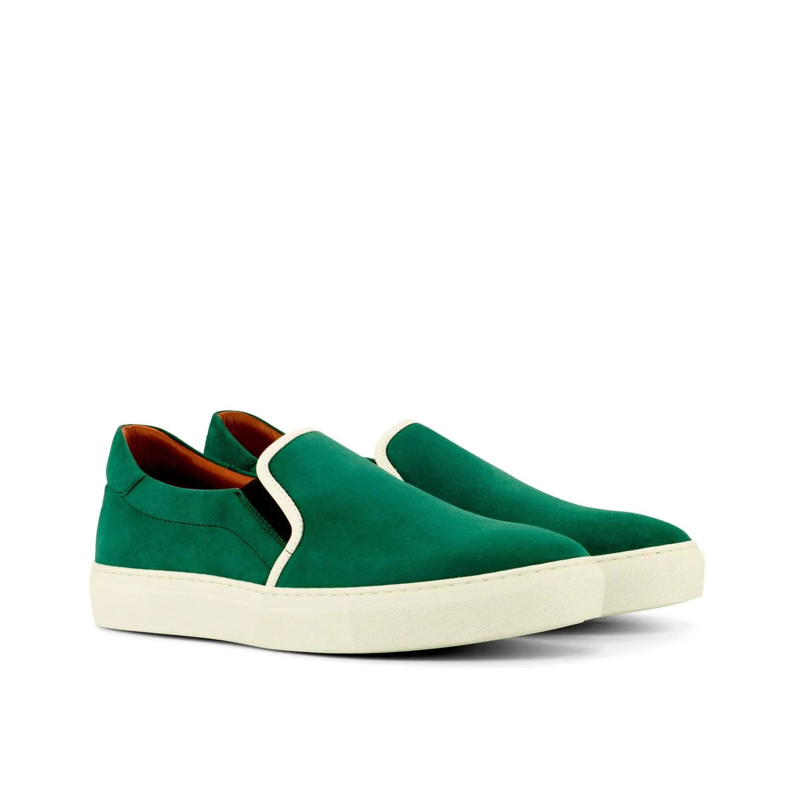 Men's Slip On Leather Shoes Wide Plus Size Green 4147