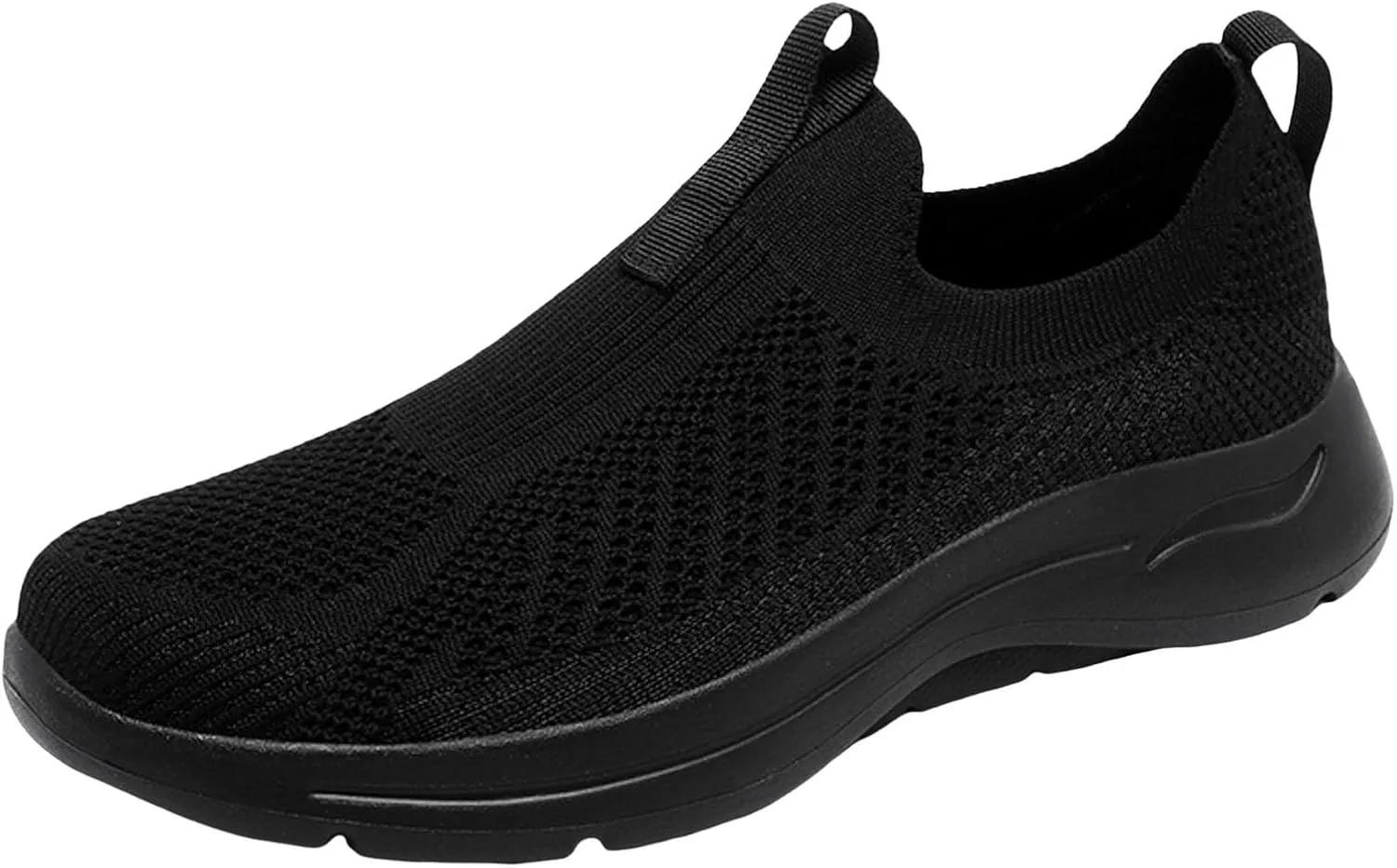 Men's Sports Shoes Versatile Elastic Knit Sneakers Breathable Slip On Sock Shoes Lightweight Workout Shoe