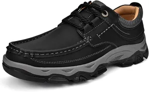 Men's Suede Casual Hiking Loafers,Hand Stitching Comfort Anti Slip Slip on Business Dress Shoes Fashion Outdoor Walking Boat Shoes
