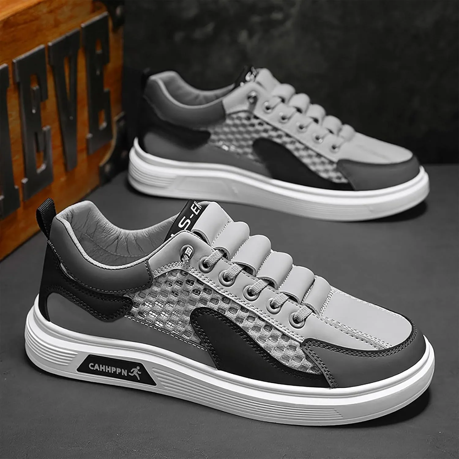 Men's Summer Breathable Mesh Casual Shoes Fashion Hollow Soft Soled Sneakers Mens Driving Shoes Casual Men Shoes Men Shoes