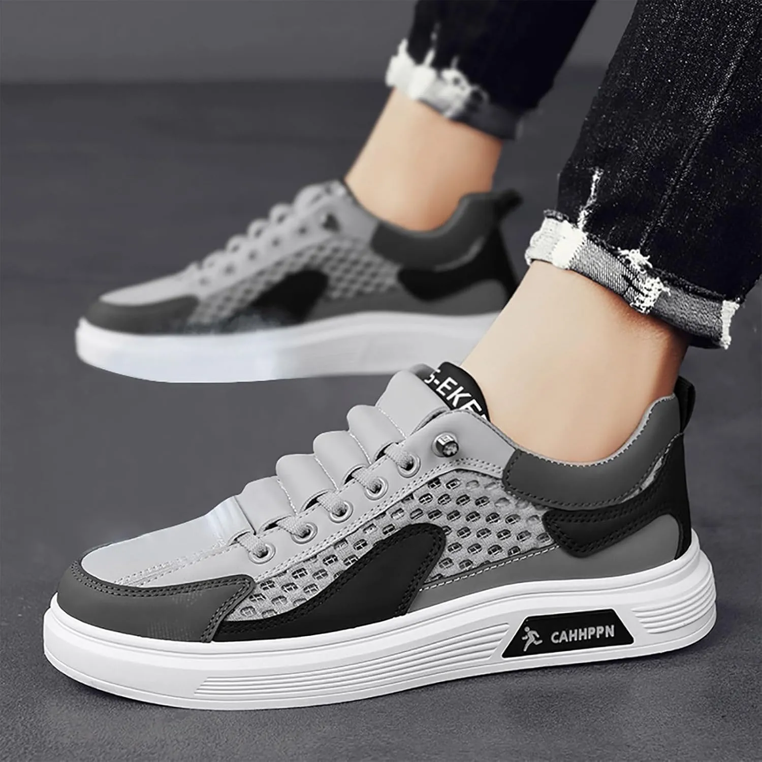 Men's Summer Breathable Mesh Casual Shoes Fashion Hollow Soft Soled Sneakers Mens Driving Shoes Casual Men Shoes Men Shoes