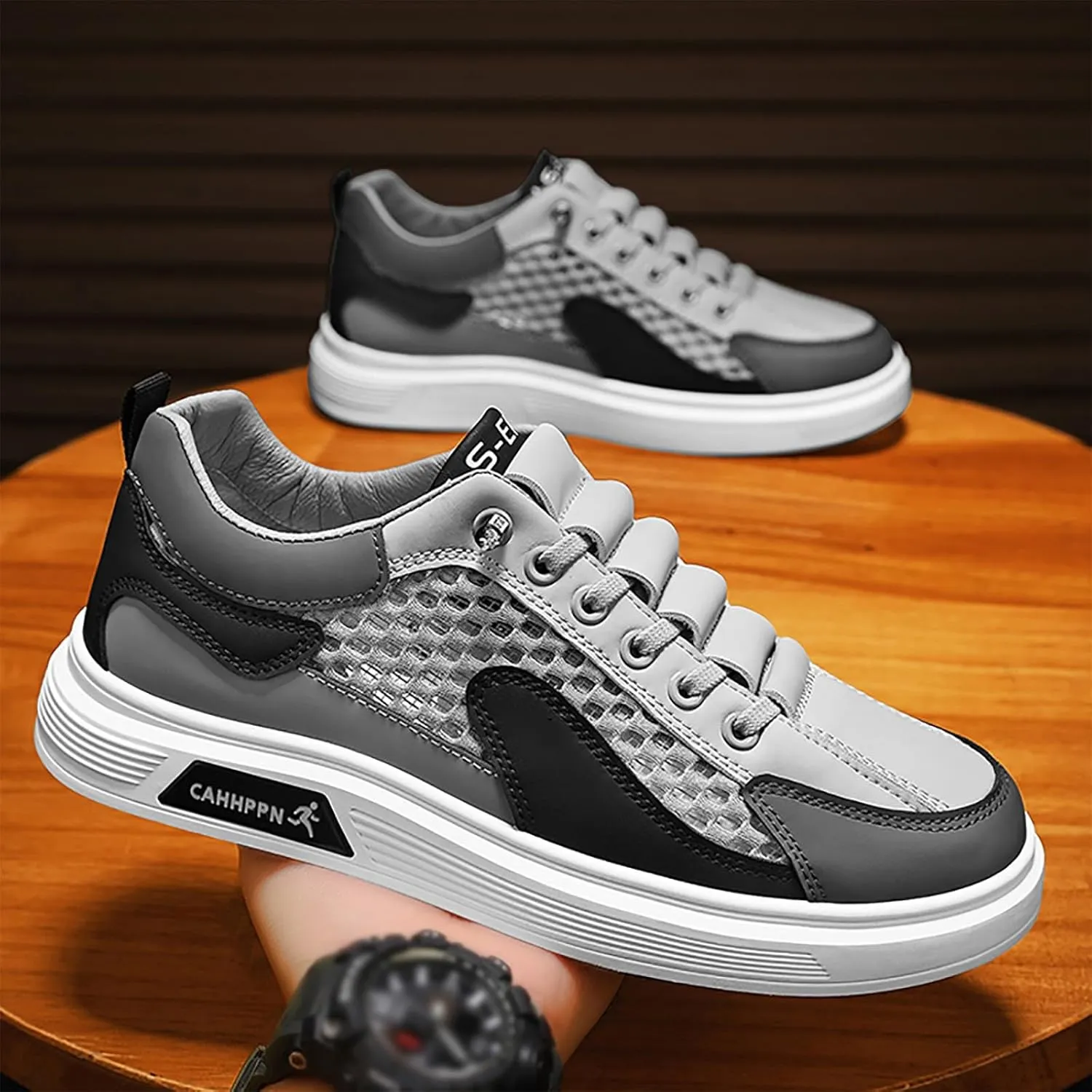 Men's Summer Breathable Mesh Casual Shoes Fashion Hollow Soft Soled Sneakers Mens Driving Shoes Casual Men Shoes Men Shoes