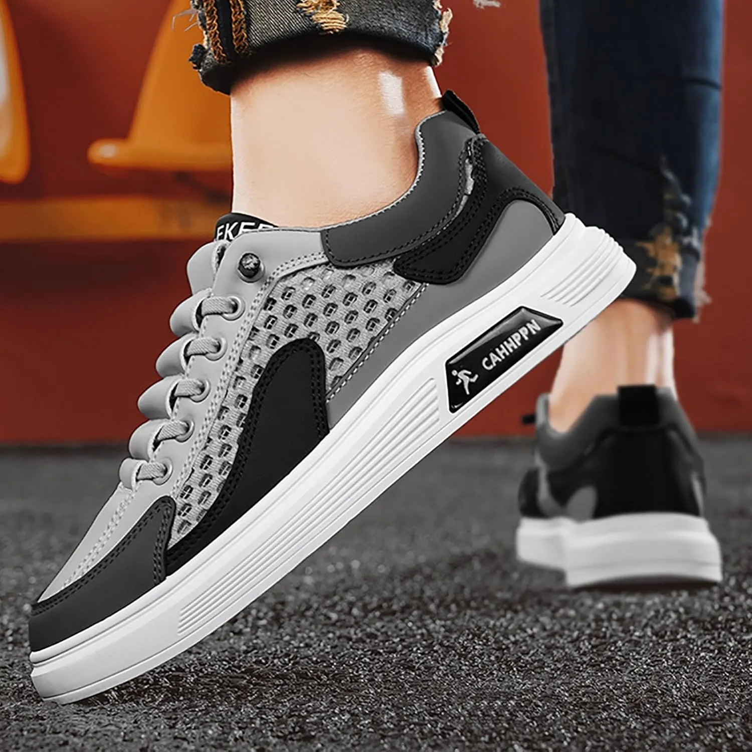 Men's Summer Breathable Mesh Casual Shoes Fashion Hollow Soft Soled Sneakers Mens Driving Shoes Casual Men Shoes Men Shoes