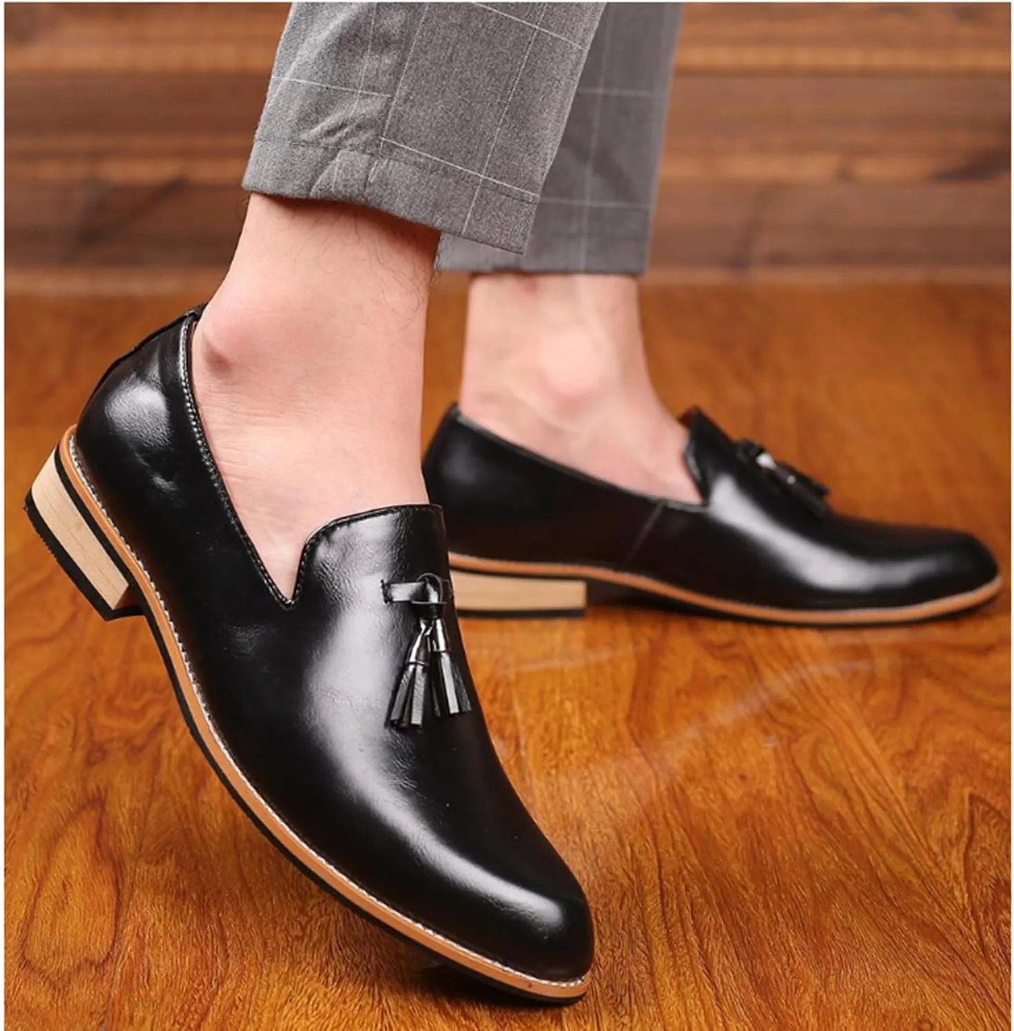 Men's Tassel Loafers Formal Business Classic Dress Shoes for Men Slip On Shoes Comfort Non-Slip Driving Shoes