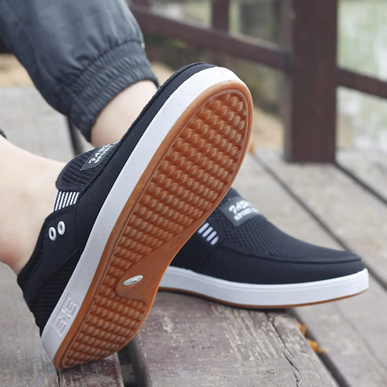 Mens Tennis Shoes Fashion All Season Men Casual Shoes Flat Non Slip Sole Mesh Breathable and Lightweight Comfortable