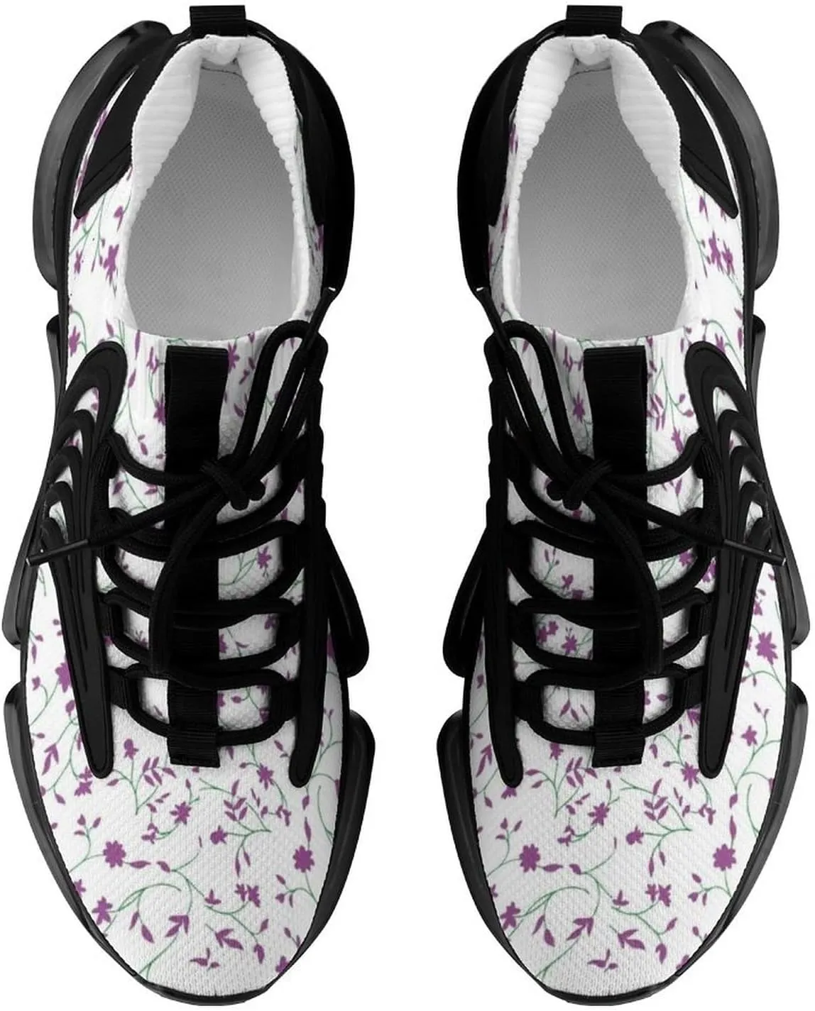 Men's Trail Running Sports Shoes, Fashion Breathable 3D Tattoo Printing Walking Excursion Sneakers, Non Slip Gym Work Trainers Footwear Athletic Trekking