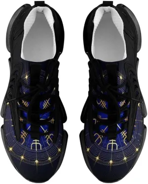 Men's Trail Running Sports Shoes, Fashion Breathable 3D Tattoo Printing Walking Excursion Sneakers, Non Slip Gym Work Trainers Footwear Athletic Trekking
