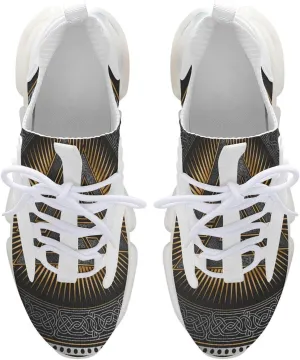 Men's Trail Running Sports Shoes, Fashion Breathable 3D Tattoo Printing Walking Excursion Sneakers, Non Slip Gym Work Trainers Footwear Athletic Trekking