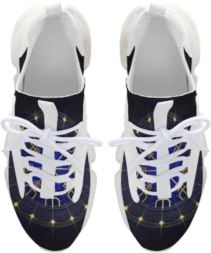 Men's Trail Running Sports Shoes, Fashion Breathable 3D Tattoo Printing Walking Excursion Sneakers, Non Slip Gym Work Trainers Footwear Athletic Trekking