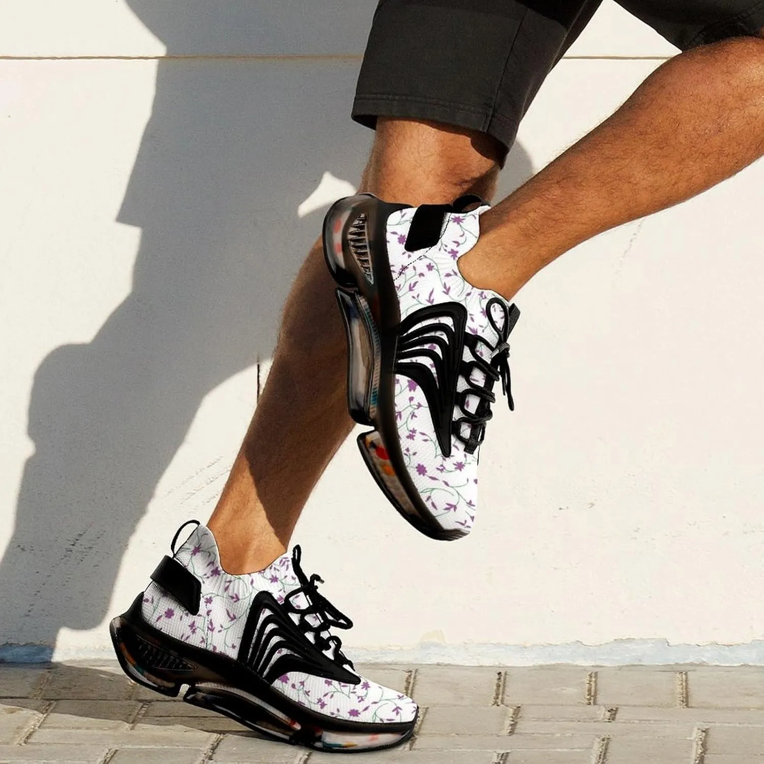 Men's Trail Running Sports Shoes, Fashion Breathable 3D Tattoo Printing Walking Excursion Sneakers, Non Slip Gym Work Trainers Footwear Athletic Trekking