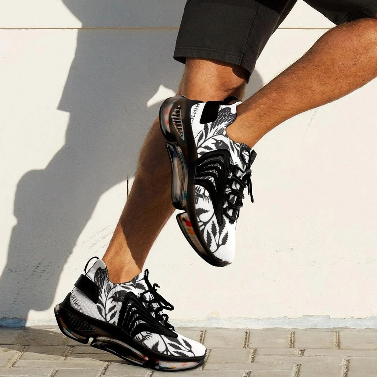 Men's Trail Running Sports Shoes, Fashion Breathable 3D Tattoo Printing Walking Excursion Sneakers, Non Slip Gym Work Trainers Footwear Athletic Trekking