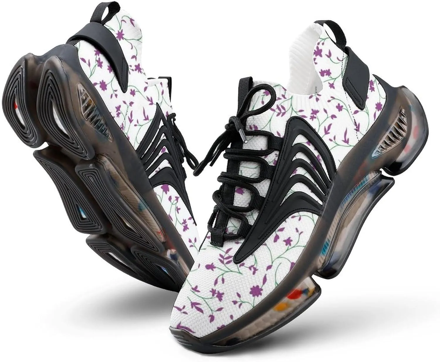 Men's Trail Running Sports Shoes, Fashion Breathable 3D Tattoo Printing Walking Excursion Sneakers, Non Slip Gym Work Trainers Footwear Athletic Trekking