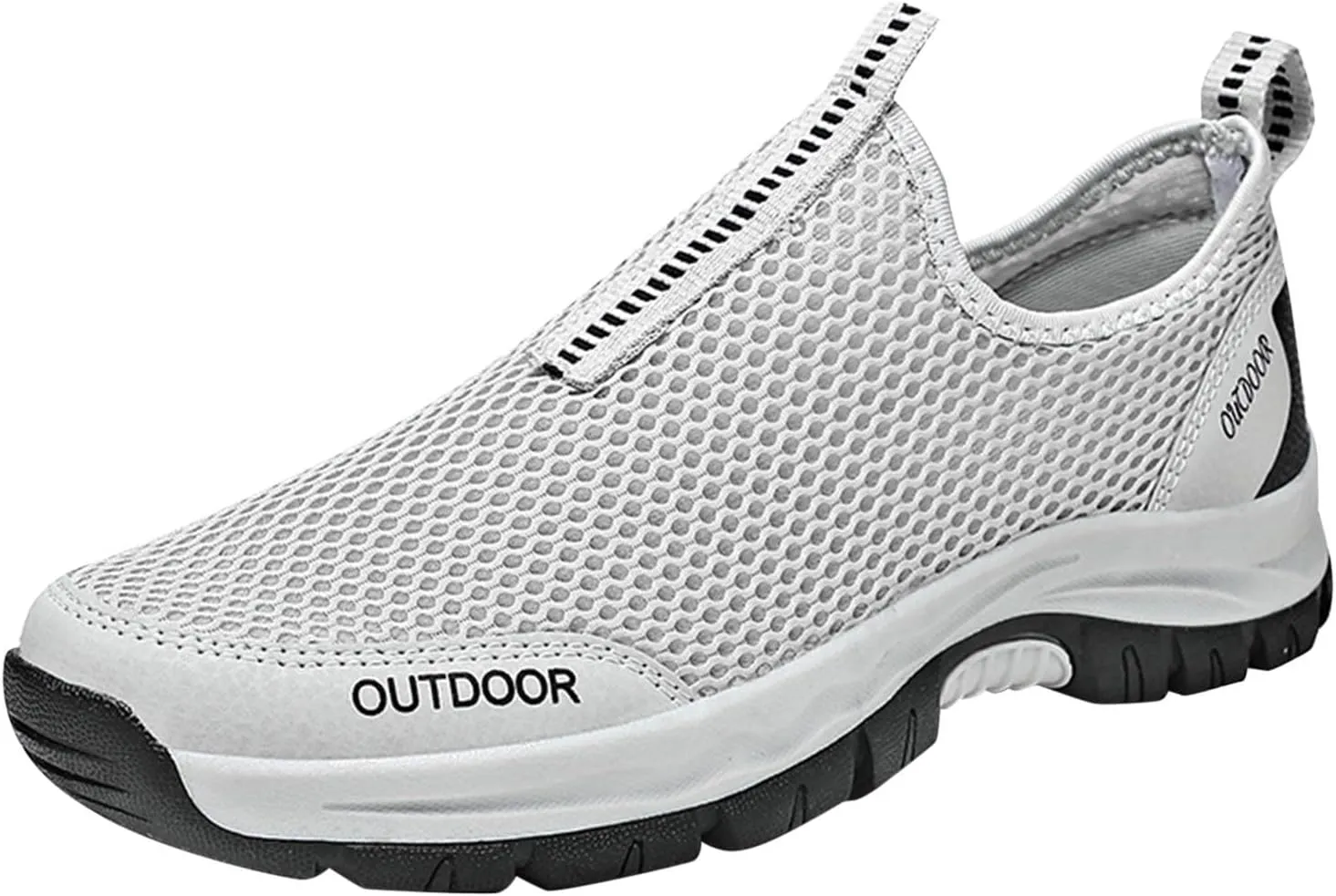 Mens Ultra Breathable Slip on Shoes with Quick-Dry Mesh Summer Beach Wading Water Friendly Non-Slip Shoes for Men Daily Work Comfy Shoes with Arch Support Lightweight Mens Tennis Shoe
