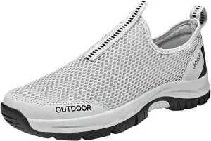 Mens Ultra Breathable Slip on Shoes with Quick-Dry Mesh Summer Beach Wading Water Friendly Non-Slip Shoes for Men Daily Work Comfy Shoes with Arch Support Lightweight Mens Tennis Shoe