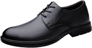 Men's Vintage Lace Up Oxford Shoes Classic Business Formal Brogue Leather Slip Resistant Dress Shoes