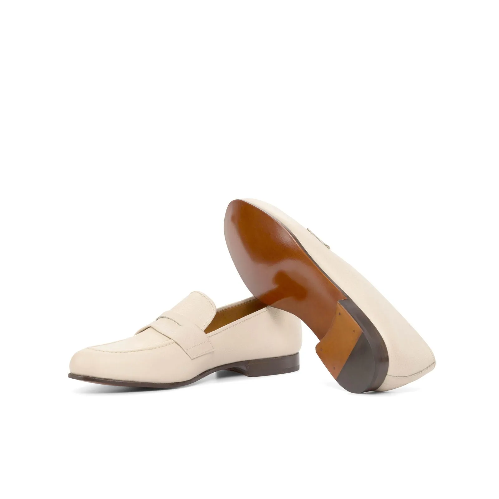 Men's Wellington Leather Slippers Wide Plus Size Nude 4963