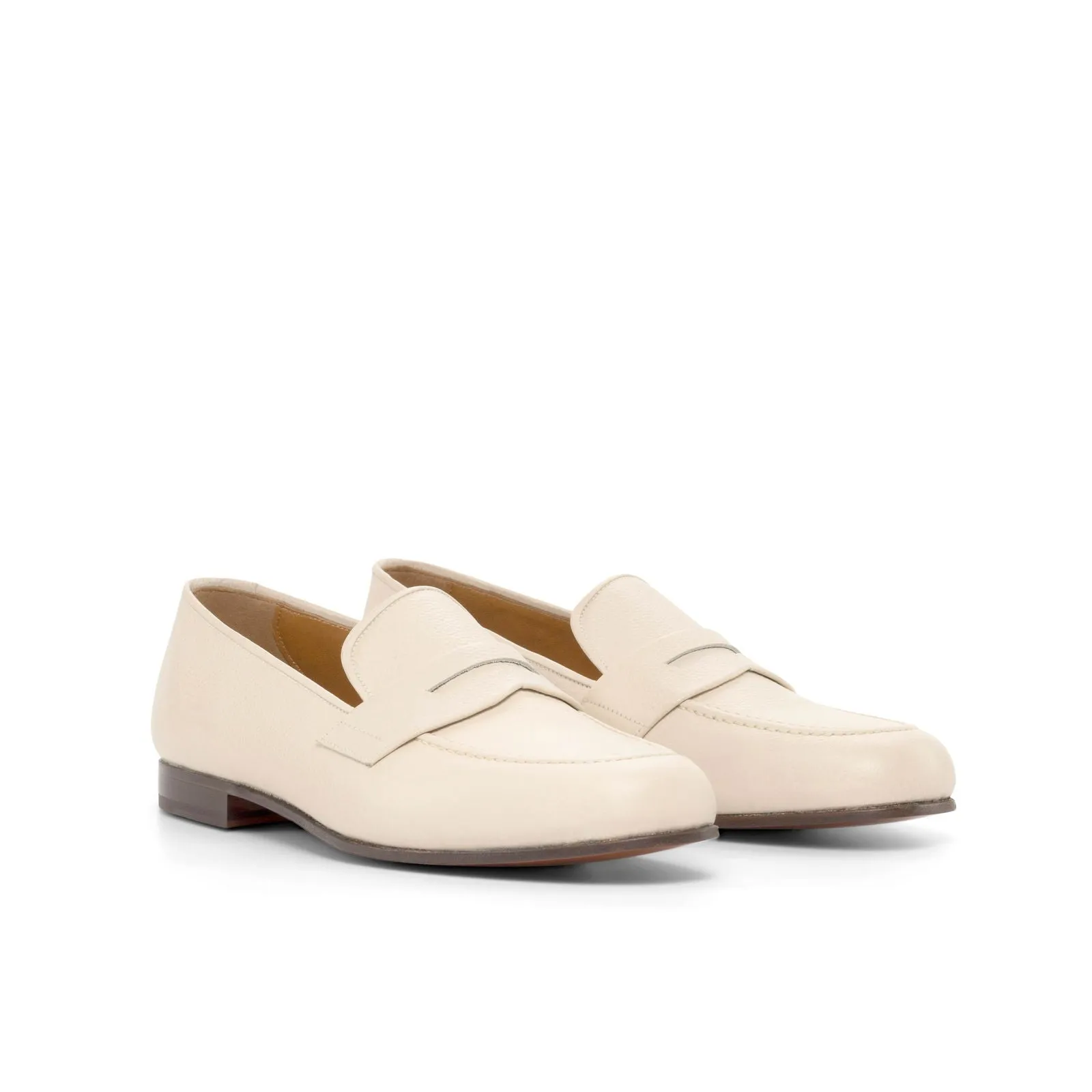 Men's Wellington Leather Slippers Wide Plus Size Nude 4963