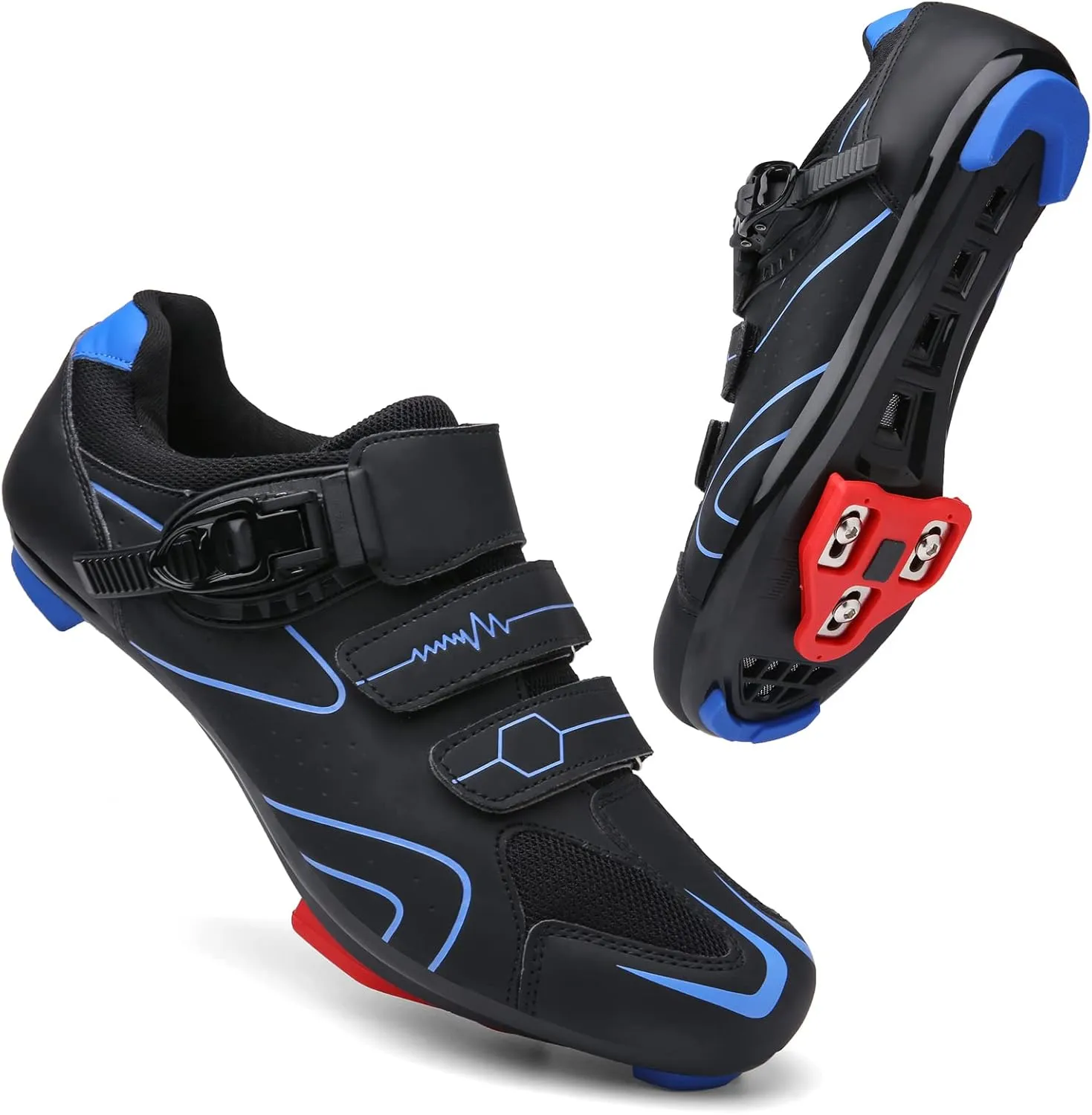 Mens Womens Cycling Shoes Compatible with Peloton Indoor Bicycle Pedals Clip in Road Bike Shoes Pre-Installed with Look Delta Cleats