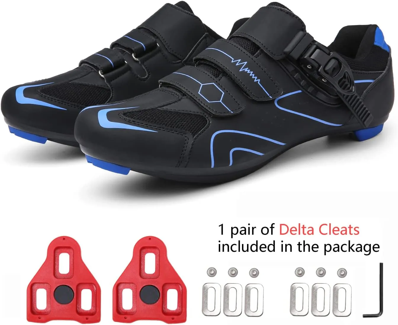 Mens Womens Cycling Shoes Compatible with Peloton Indoor Bicycle Pedals Clip in Road Bike Shoes Pre-Installed with Look Delta Cleats
