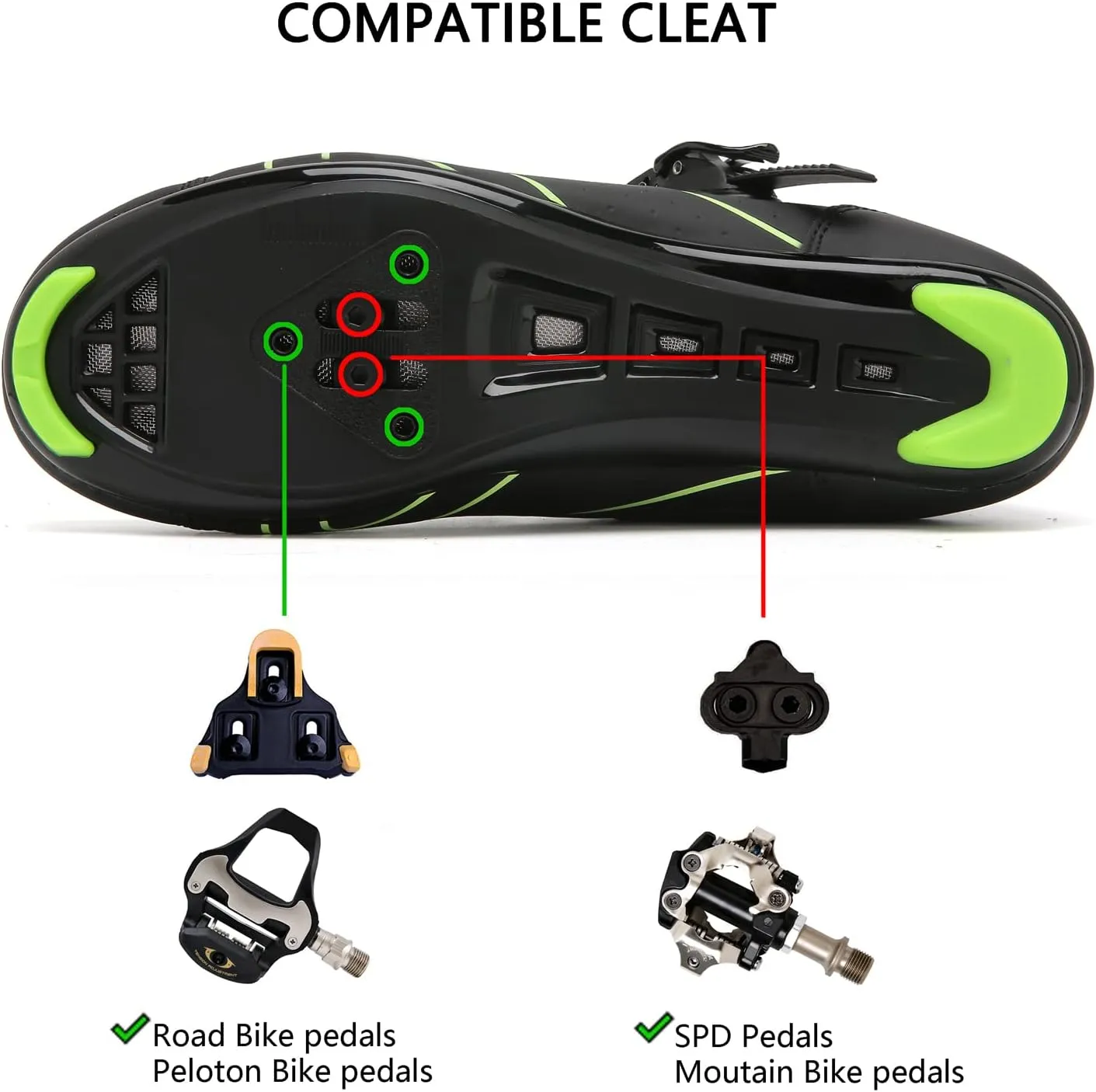Mens Womens Cycling Shoes Compatible with Peloton Indoor Bicycle Pedals Clip in Road Bike Shoes Pre-Installed with Look Delta Cleats