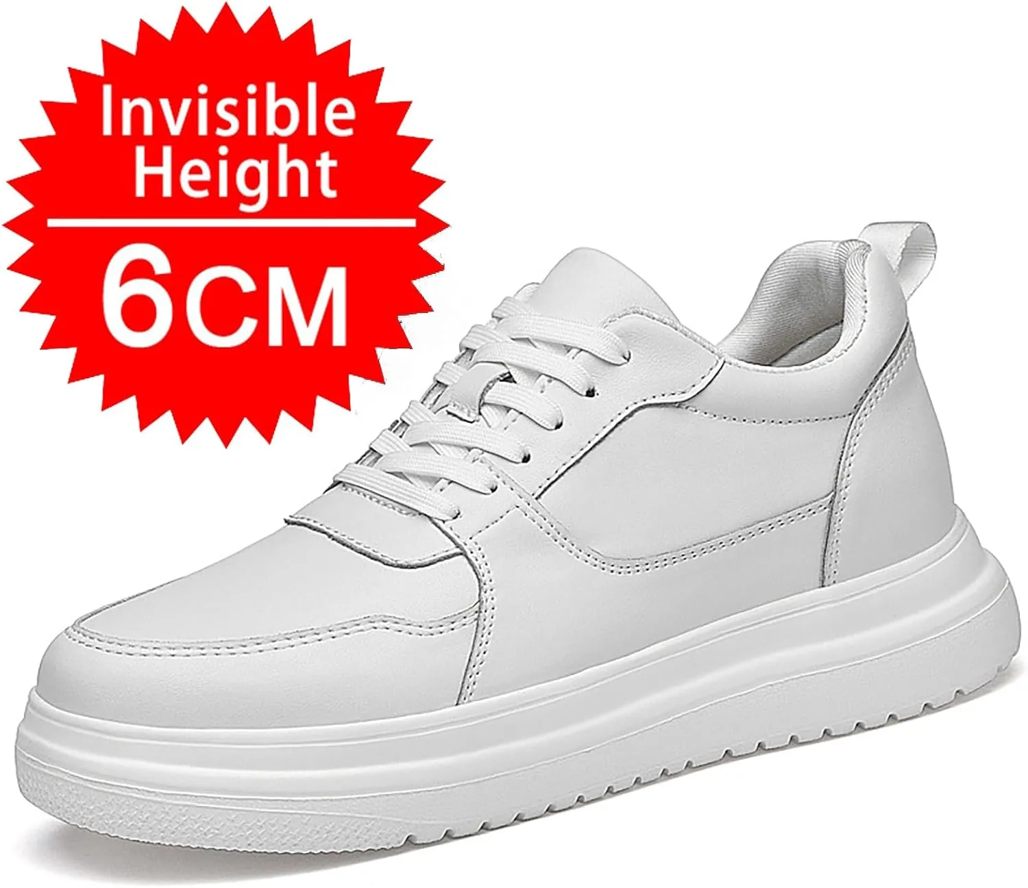 Mens Womens Invisible Height Boosting Shoes 2.4/3/4 Inches Elevator Tennis Sneakers Lace Up Casual Walking Shoes