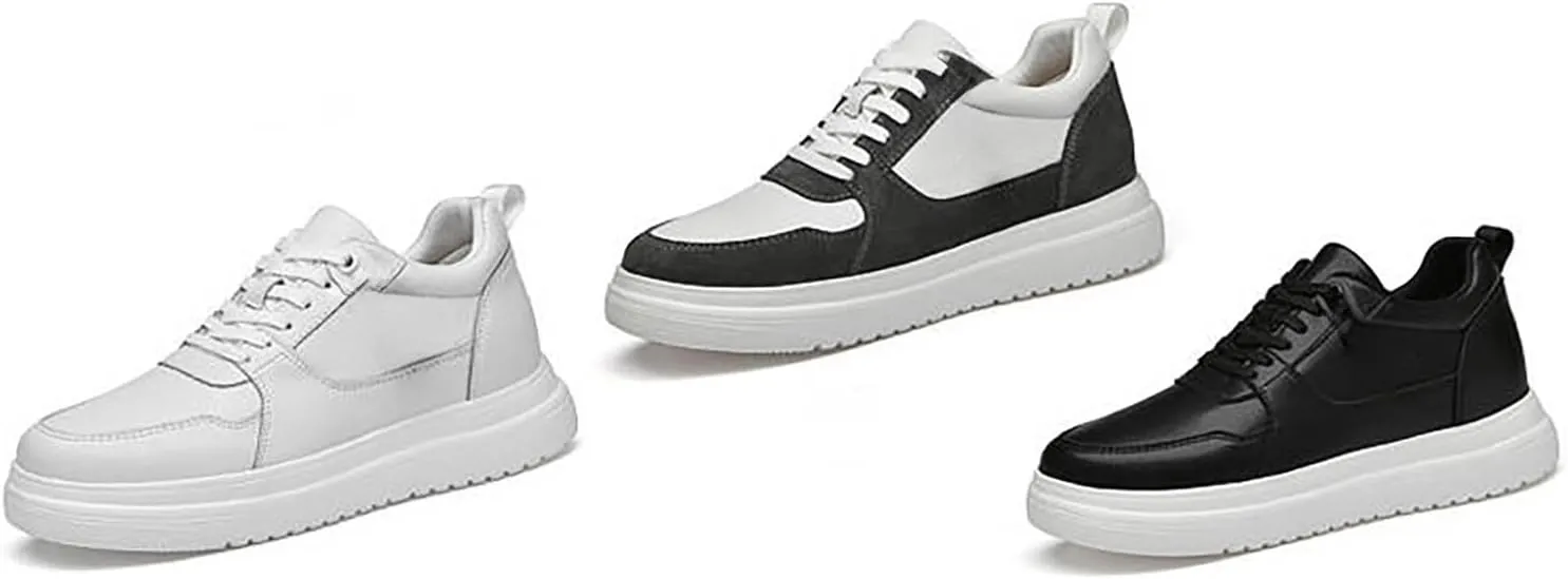 Mens Womens Invisible Height Boosting Shoes 2.4/3/4 Inches Elevator Tennis Sneakers Lace Up Casual Walking Shoes