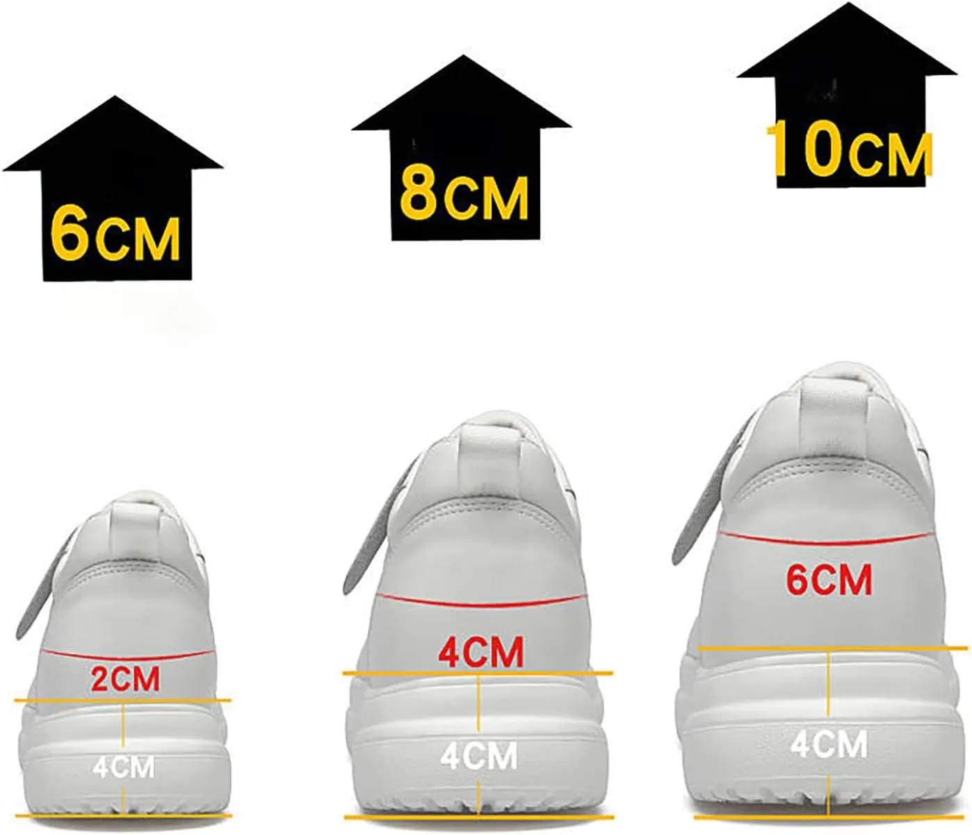 Mens Womens Invisible Height Boosting Shoes 2.4/3/4 Inches Elevator Tennis Sneakers Lace Up Casual Walking Shoes