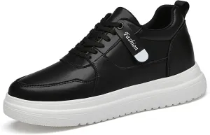 Mens Womens Invisible Height Boosting Sneakers 3 Inches Elevator Tennis Shoes Lace Up Low Top Casual Walking Shoes