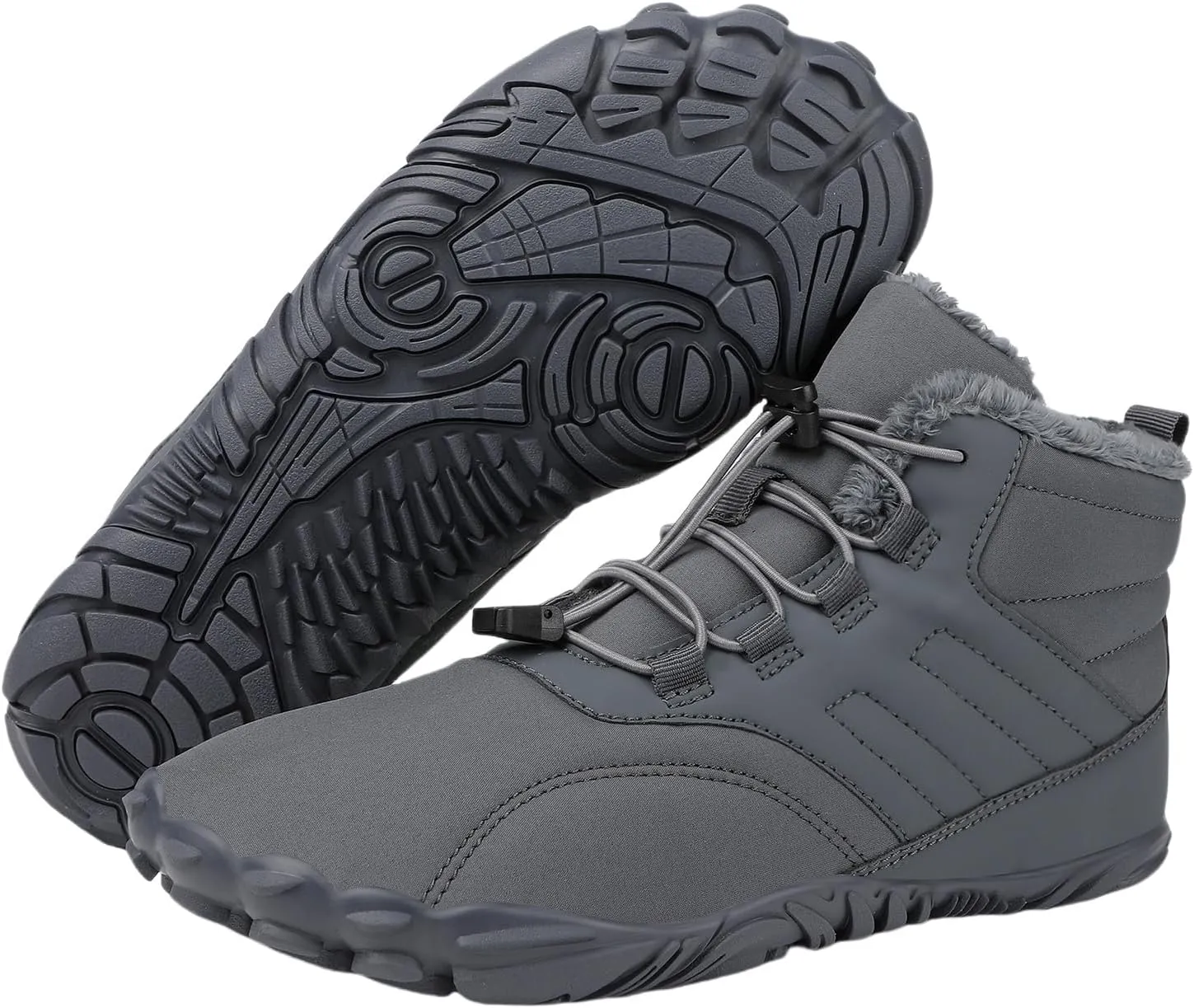 Mens Womens Snow Boots Barefoot Shoes Waterproof Wide Toe Box Shoes Winter Cotton Boots Sneakers, Casual Warmth Quilted Outdoor Shoes
