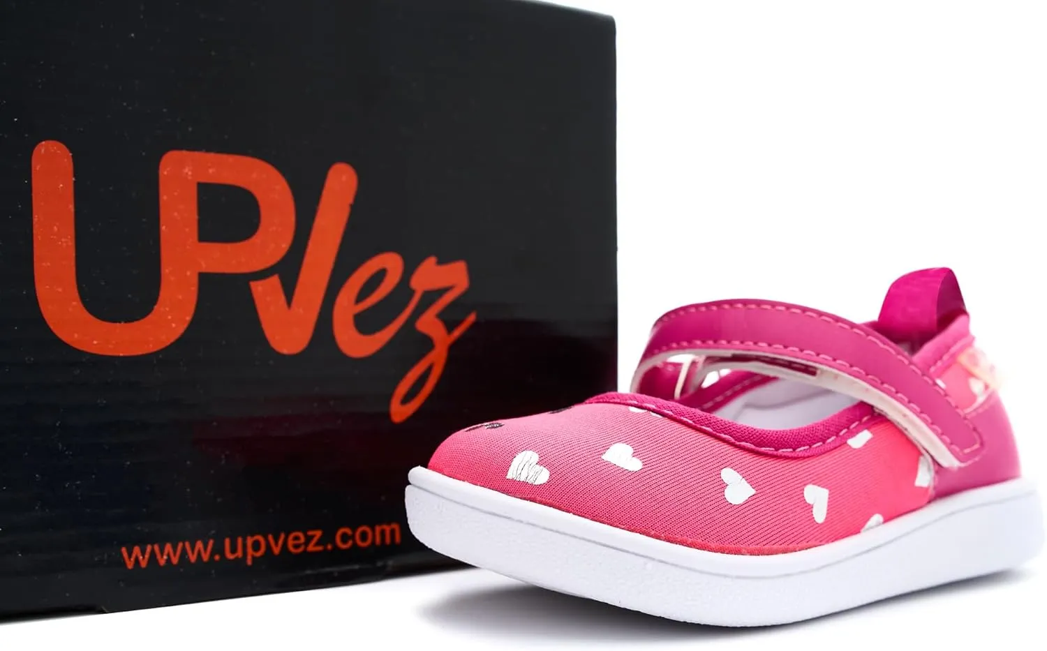 Muffing Girls' Mary Jane Shoes - Anti-Slip PVC Sole, Soft Comfort Insole, Easy Adjustable Strap