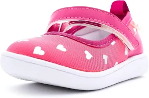 Muffing Girls' Mary Jane Shoes - Anti-Slip PVC Sole, Soft Comfort Insole, Easy Adjustable Strap