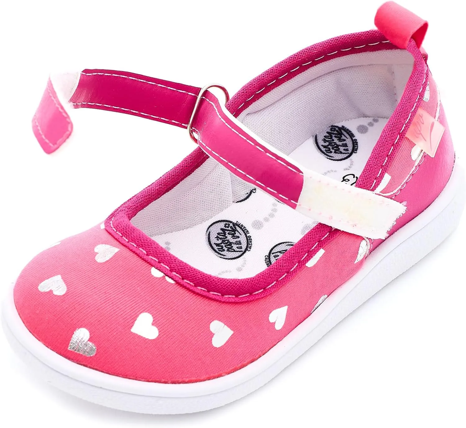 Muffing Girls' Mary Jane Shoes - Anti-Slip PVC Sole, Soft Comfort Insole, Easy Adjustable Strap