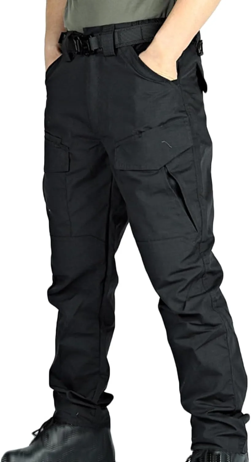 NATHGAM Mens Tactical Waterproof Pants Outdoor Combat Hiking Pants Outdoor Ripstop Durable Hunting Multi-Function Trousers