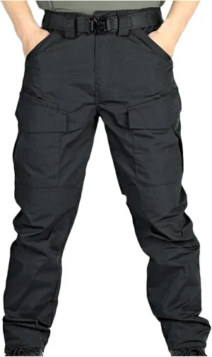 NATHGAM Mens Tactical Waterproof Pants Outdoor Combat Hiking Pants Outdoor Ripstop Durable Hunting Multi-Function Trousers