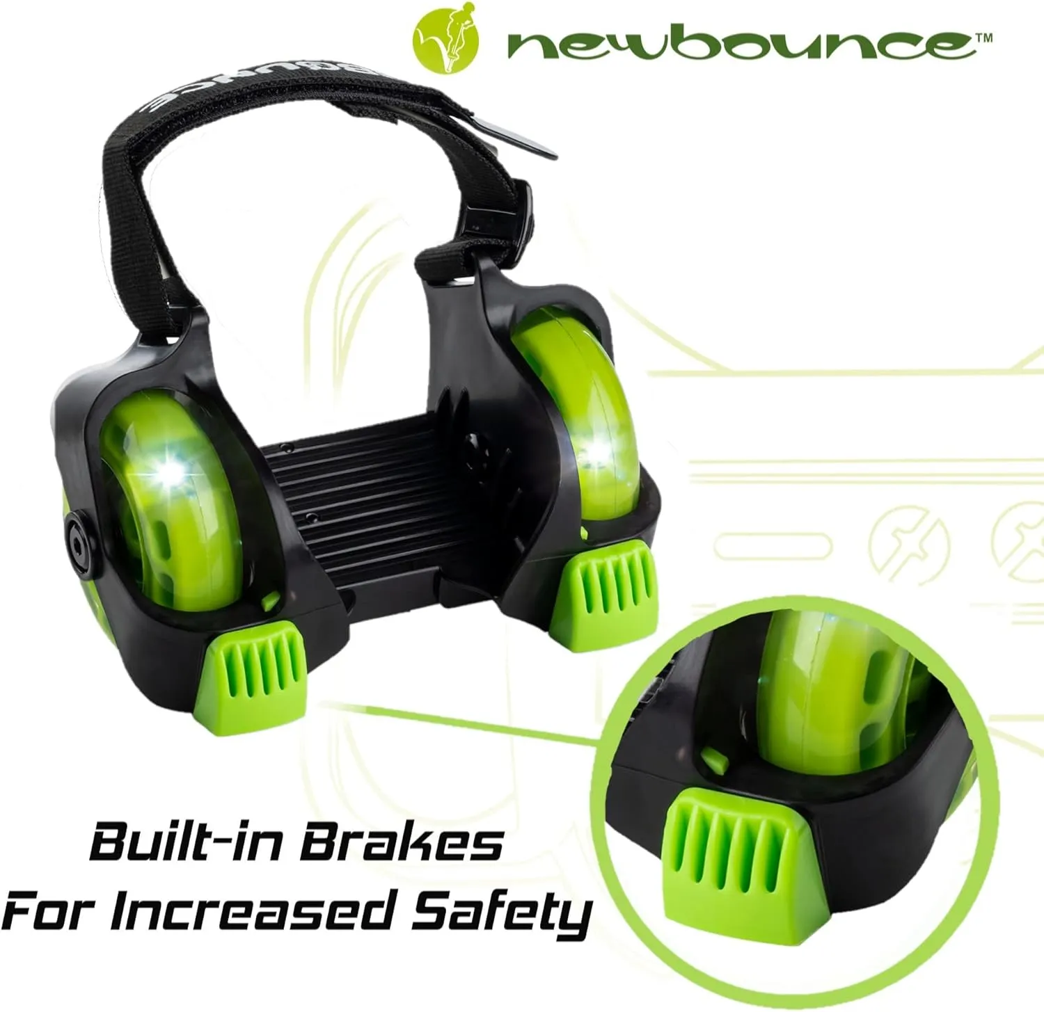 New-Bounce Heel Wheel Skates with Lights - Jet Wheelies for Shoes - Adjustable Roller Heel Skates for Kids - One Size Fits Most