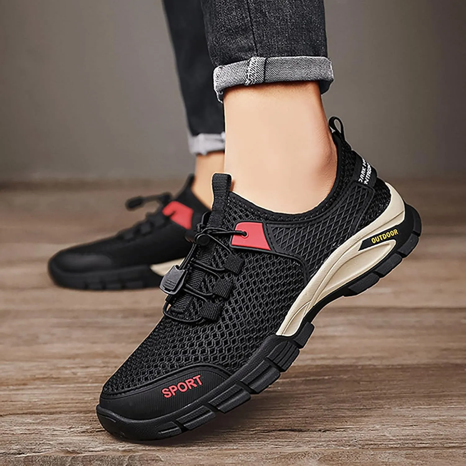 New Summer Mesh Shoes Men's Breathable Casual Shoes Sports Versatile Daily Hollow Sandals Sports Mens Sneaker Boots Water Sho
