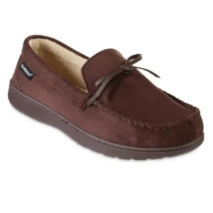 New with tags! Isotoner Men's Microsuede Nigel Moccasin Slippers with cooling gel  in dark chocolate! Sz M 8-9! Retails $54 