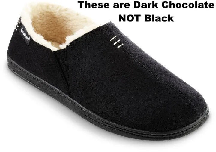 New with tags! Isotoner Men's Recycled Microsuede Nigel Closed-Back Cooling Gel Slippers in Dark Chocolate NOT Black! Sz XXL 13-14, Retails $44US 