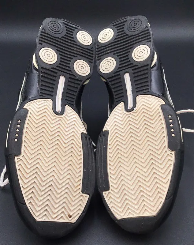 Nike Men's Shox Elite 316904-103 White Black Mid-Top Basketball Shoes - Sz 10.5