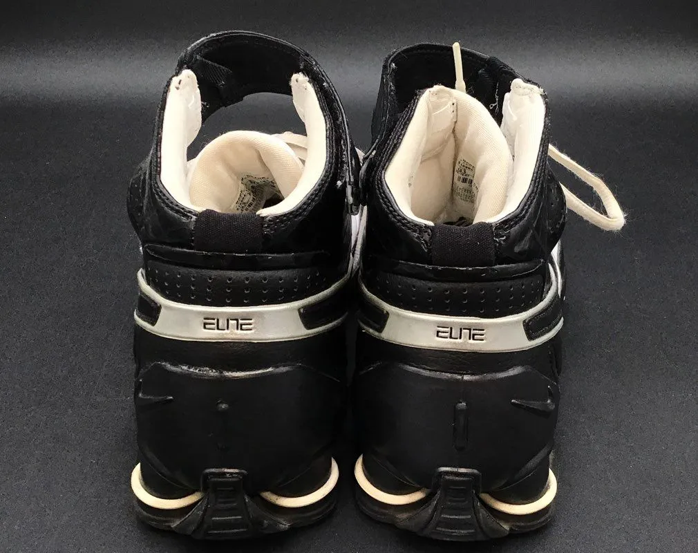 Nike Men's Shox Elite 316904-103 White Black Mid-Top Basketball Shoes - Sz 10.5
