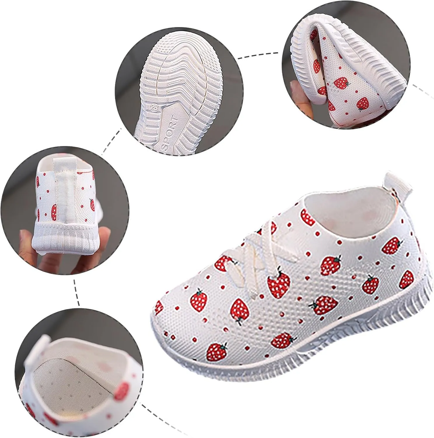 Non Slip Sneakers for Boys and Girls Girls Shoes Comfortable Soft Sole Casual Sports Shoes Fashionable Outdoor Sports