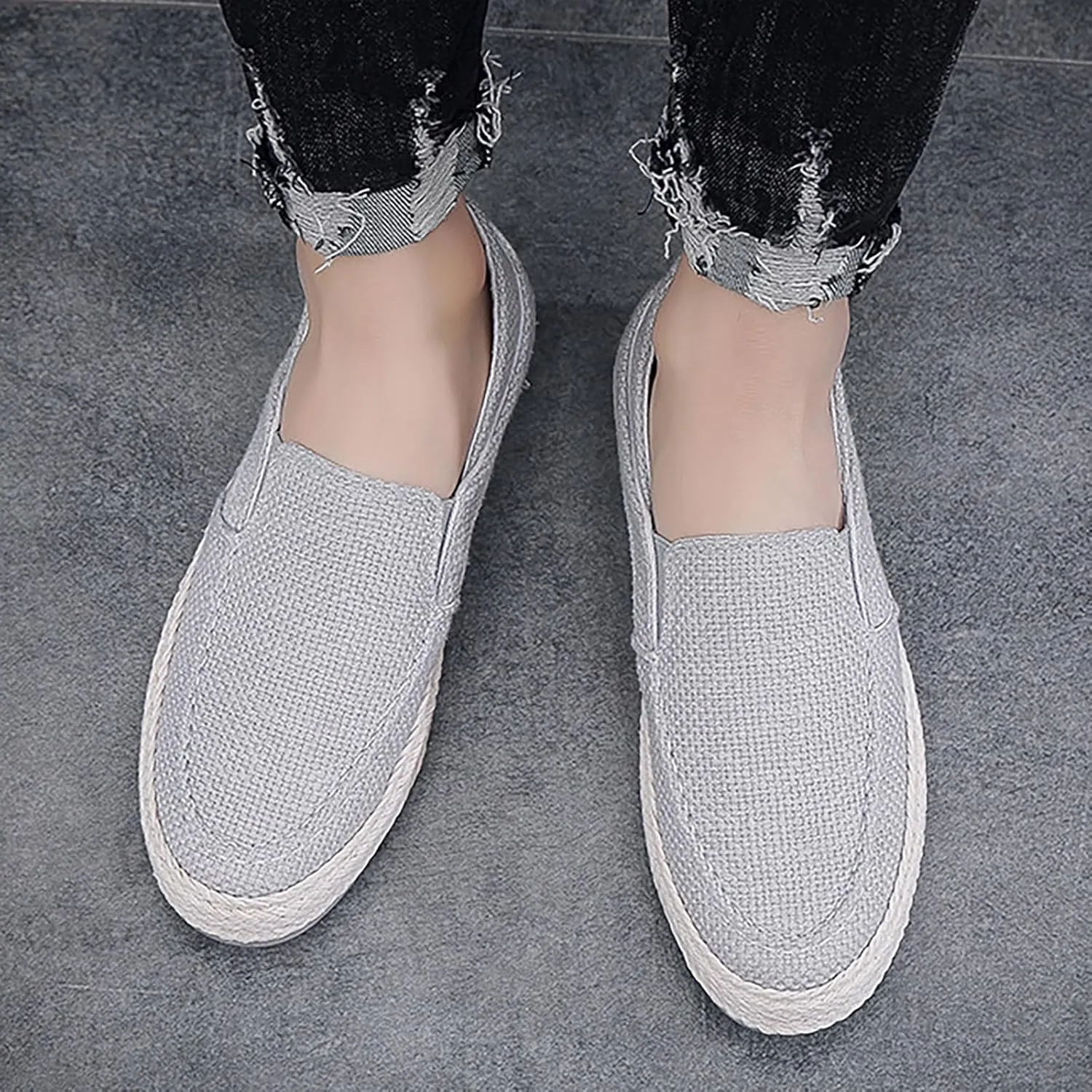 Non Slip Work Sport Shoes for Men Casual Sneaker Mesh Breathable Walking Shoe Hook and Loop Orthopedic Sneakers