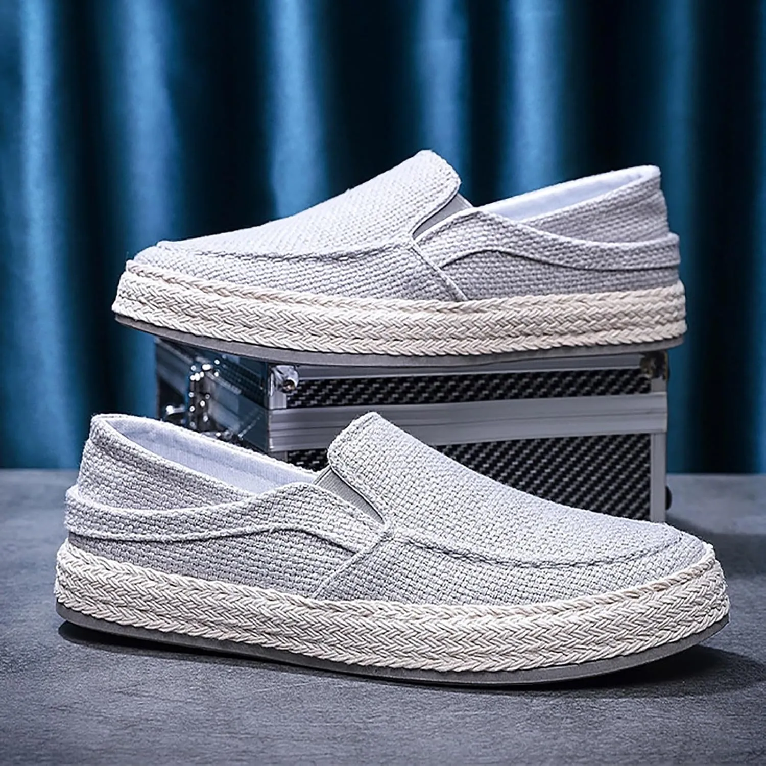 Non Slip Work Sport Shoes for Men Casual Sneaker Mesh Breathable Walking Shoe Hook and Loop Orthopedic Sneakers