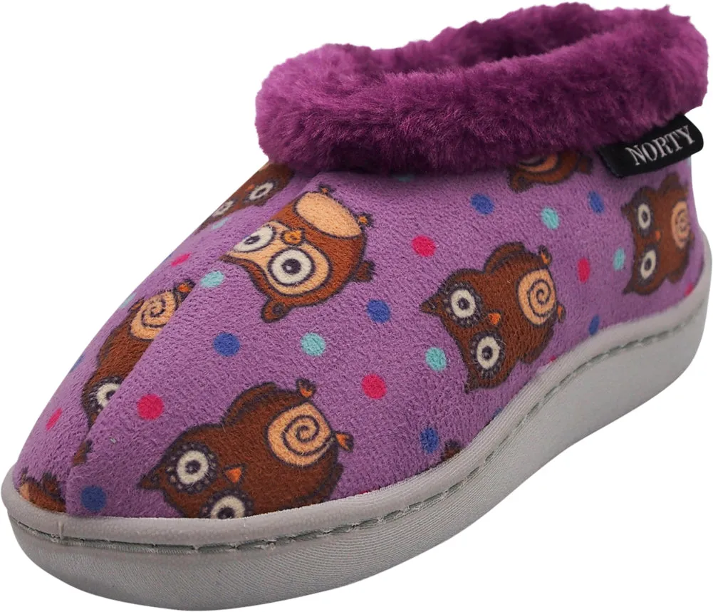 Norty Little Kid / Big Kid Girl's Fleece Memory Foam Slip On Indoor Slippers Sho